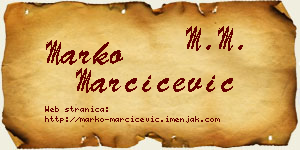 Marko Marčićević vizit kartica